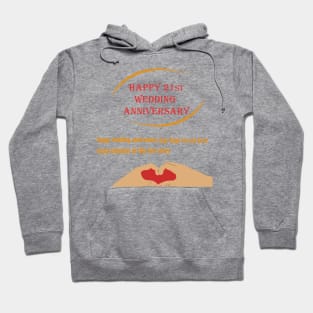 happy 21st wedding anniversary Hoodie